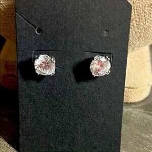 Elegant CZ Silver Stud‎ Earrings